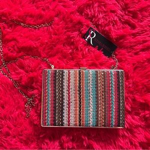 Colorful Striped Clutch Bag